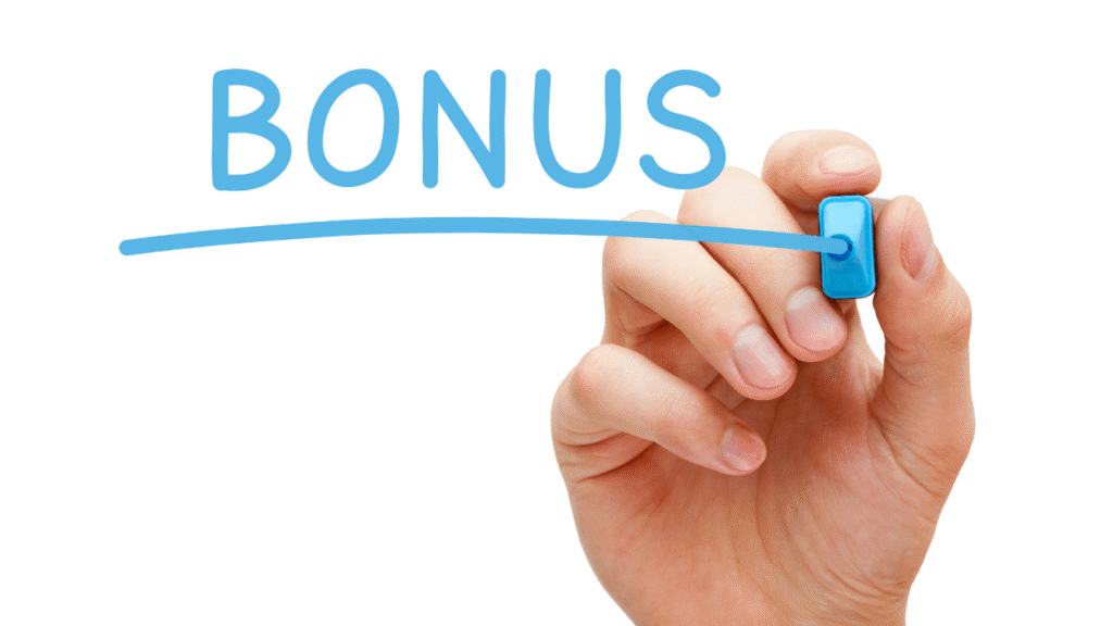 bonusの文字を装飾してる人の手